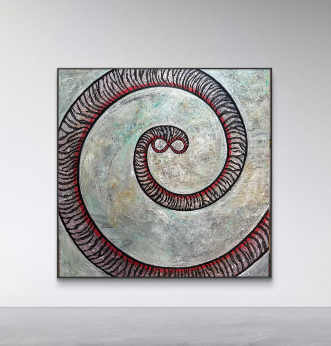 Infinity - Red String of Fate Abstract Oil Painting 90cm x 90cm | Luxury Contemporary Art by Limaxart