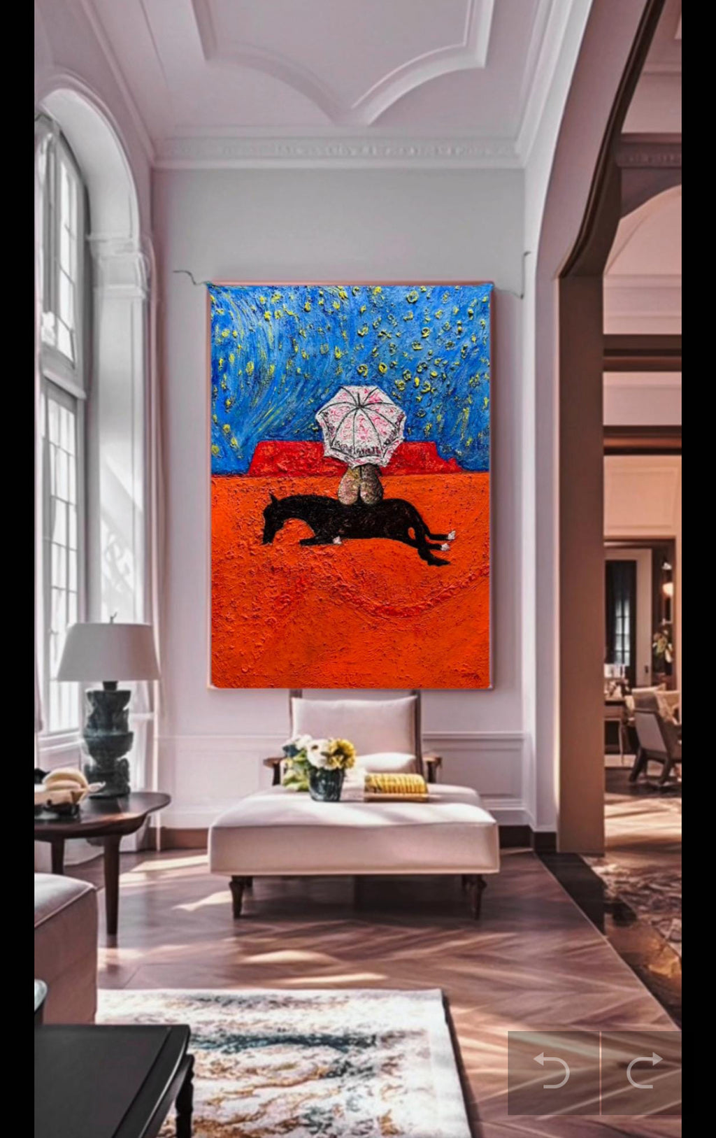 Australian Desert Art: Outback Oil Painting, Vivid Colours, textured art