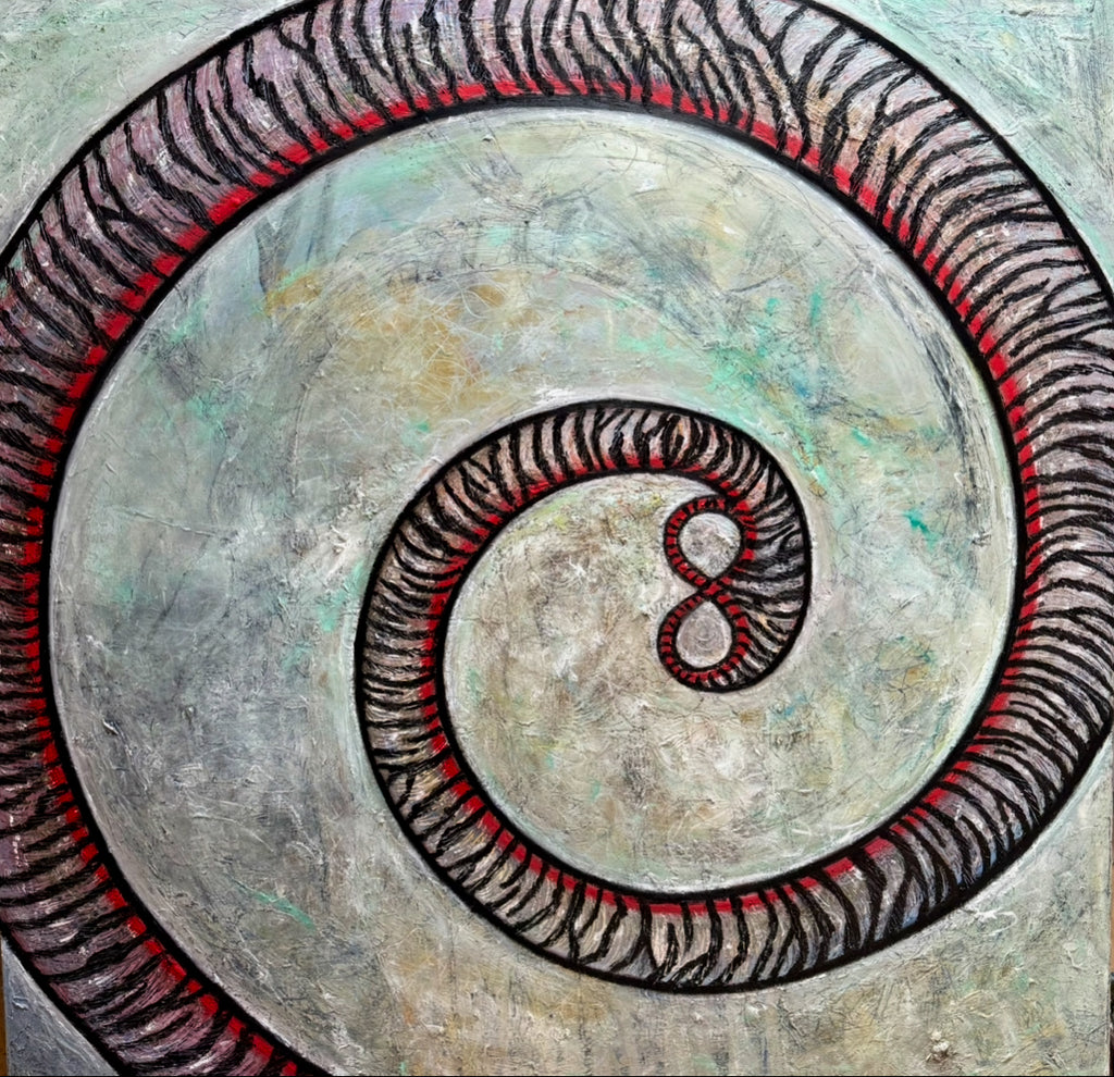 Infinity - Red String of Fate Abstract Oil Painting 90cm x 90cm | Luxury Contemporary Art by Limaxart
