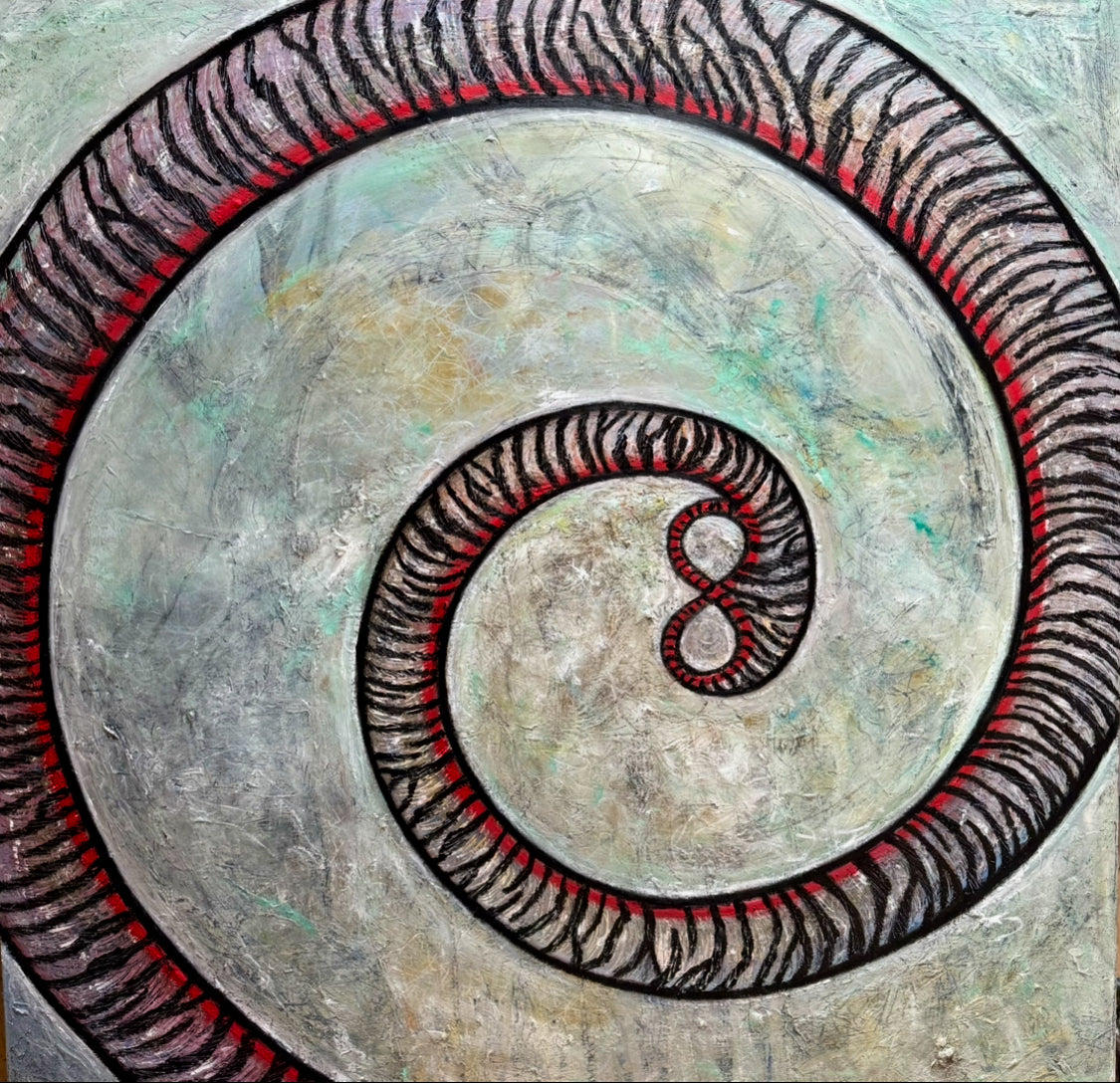 Infinity - Red String of Fate Abstract Oil Painting 90cm x 90cm | Luxury Contemporary Art by Limaxart
