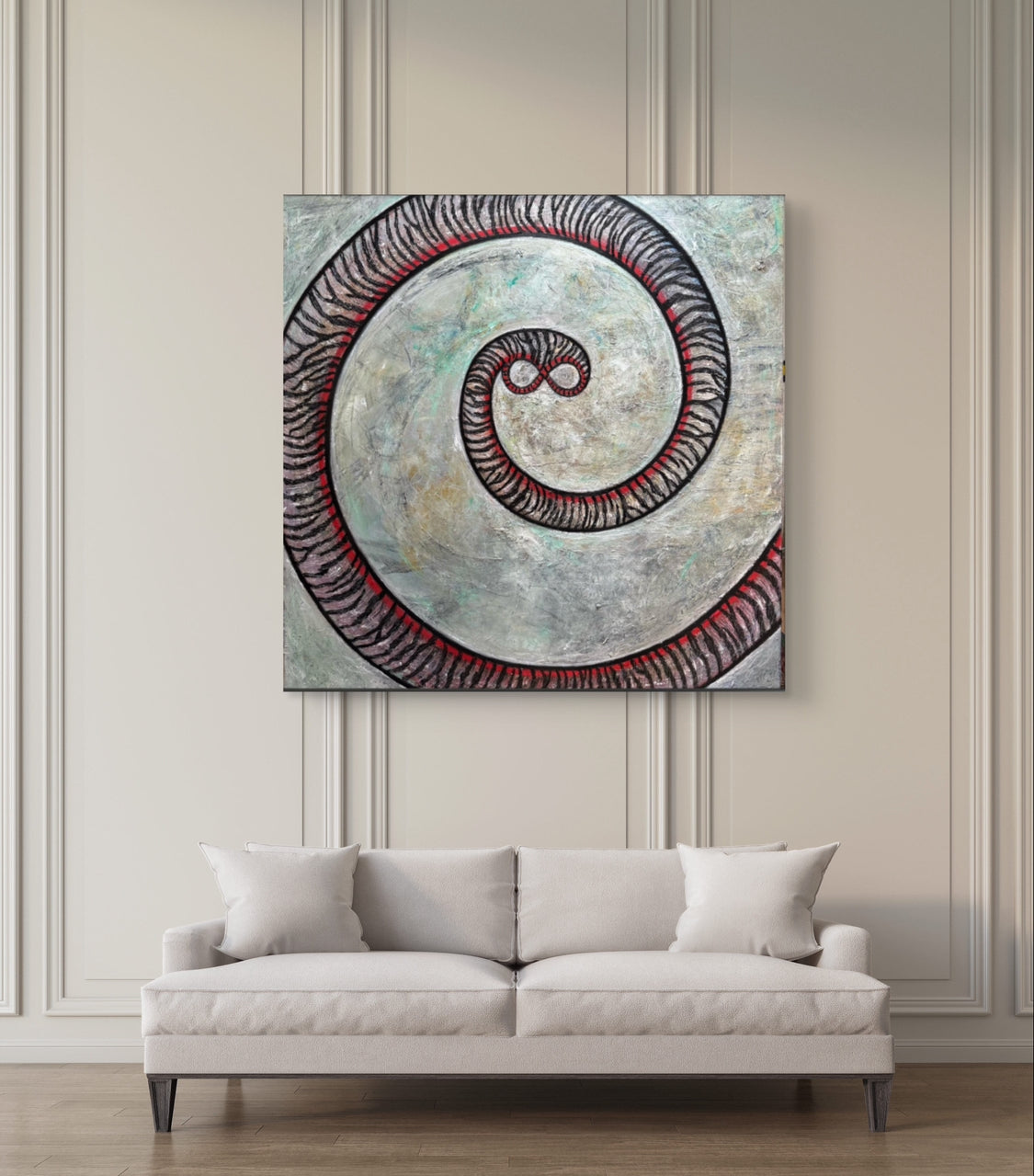 Infinity - Red String of Fate Abstract Oil Painting 90cm x 90cm | Luxury Contemporary Art by Limaxart