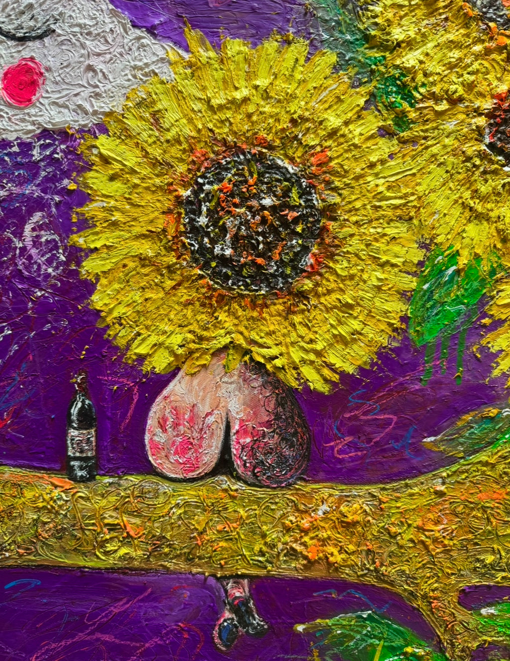 Sunflowers - Textured Oil Painting | Original Art