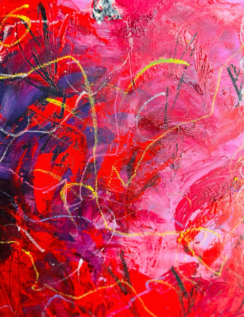 Lucky Cat - Original Abstract Painting 100cm x 80cm | Maneki Neko Art by Limaxart