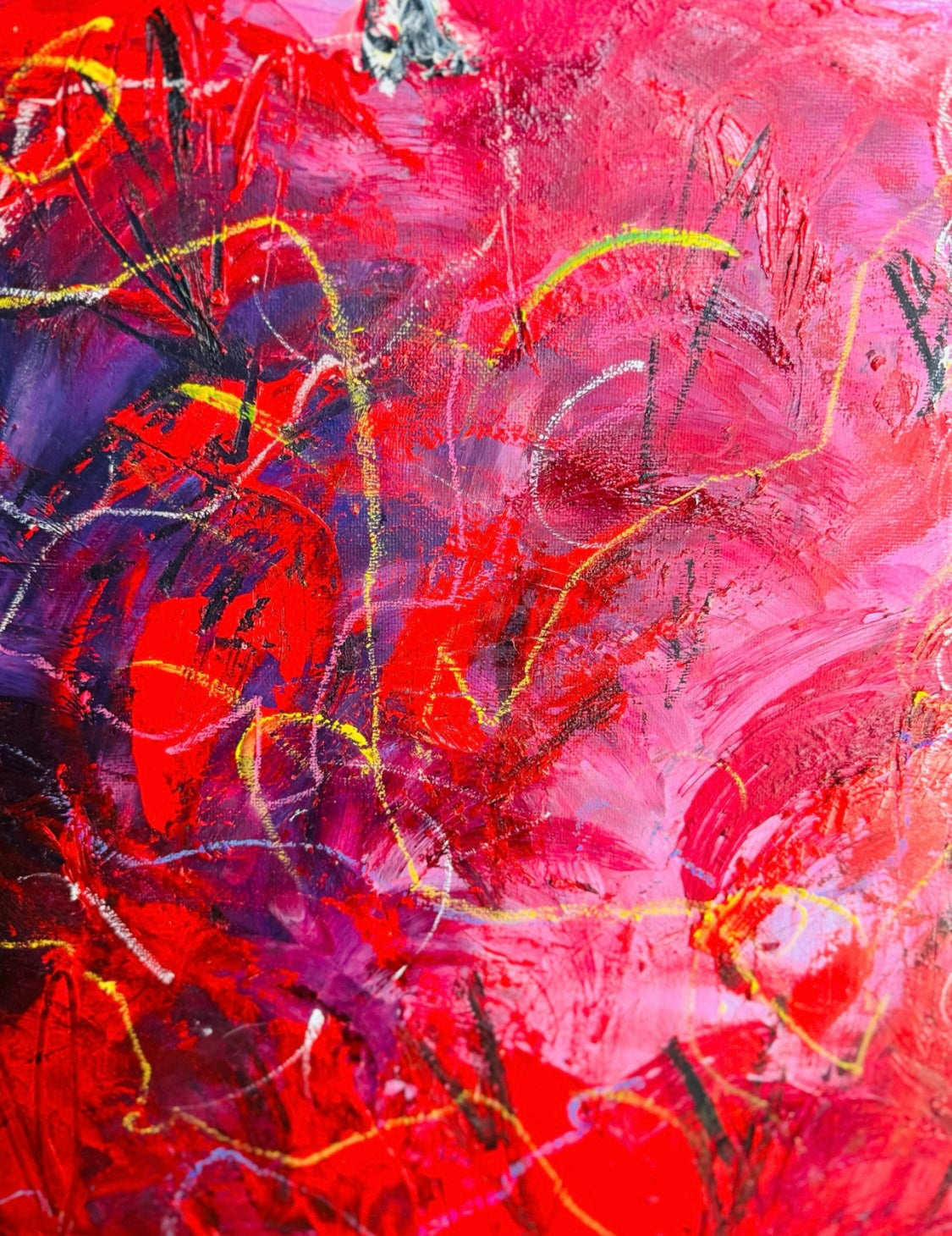 Lucky Cat - Original Abstract Painting 100cm x 80cm | Maneki Neko Art by Limaxart