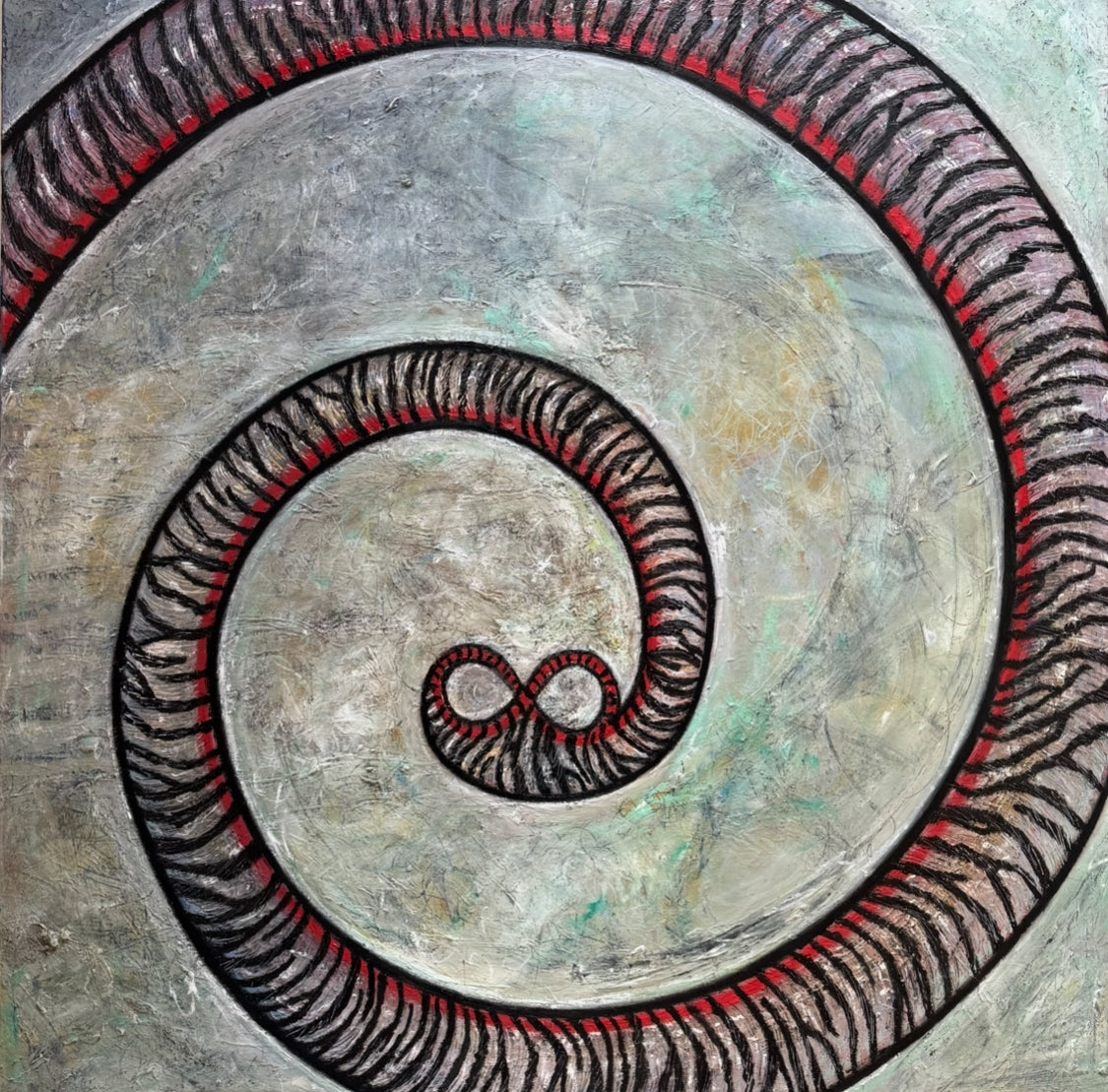 Infinity - Red String of Fate Abstract Oil Painting 90cm x 90cm | Luxury Contemporary Art by Limaxart
