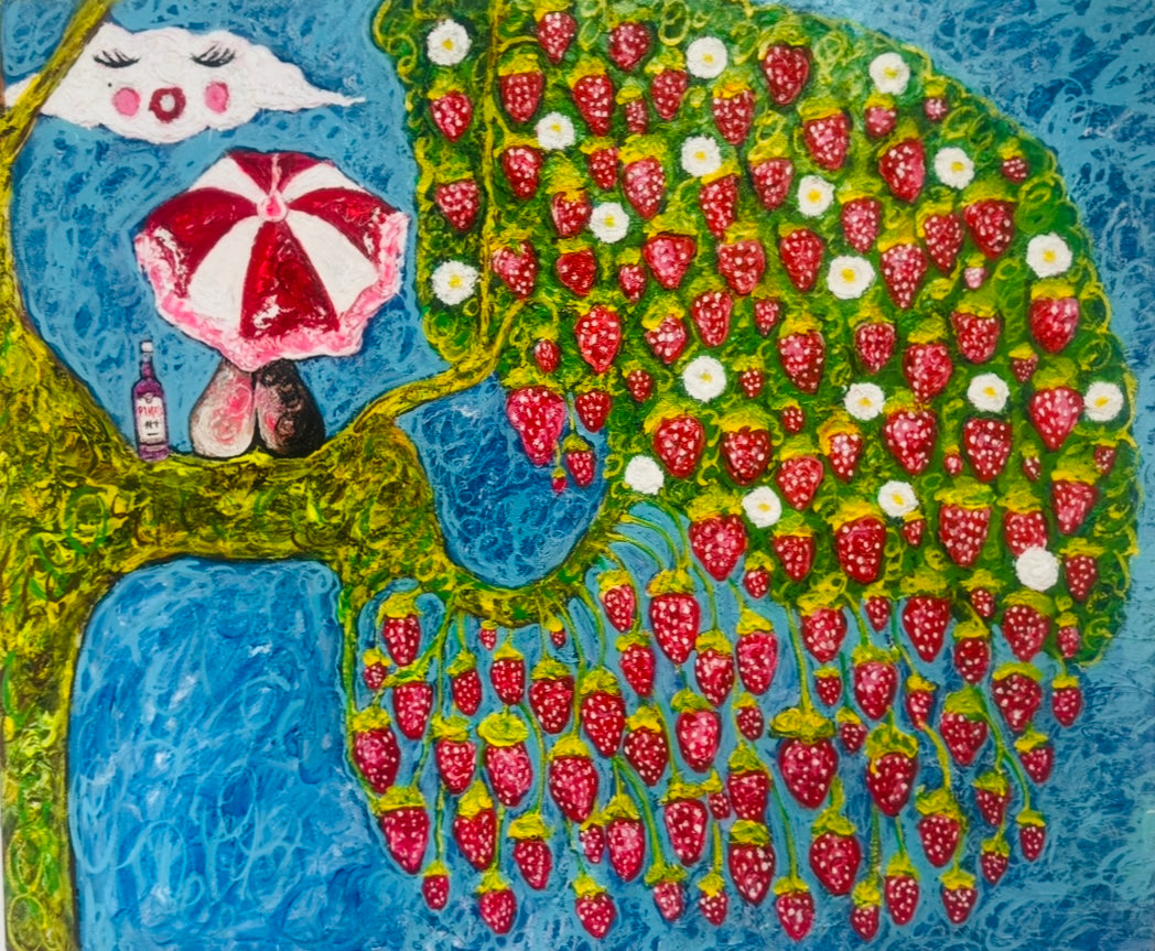 Strawberry Tree - Original Contemporary Painting by Limaxart