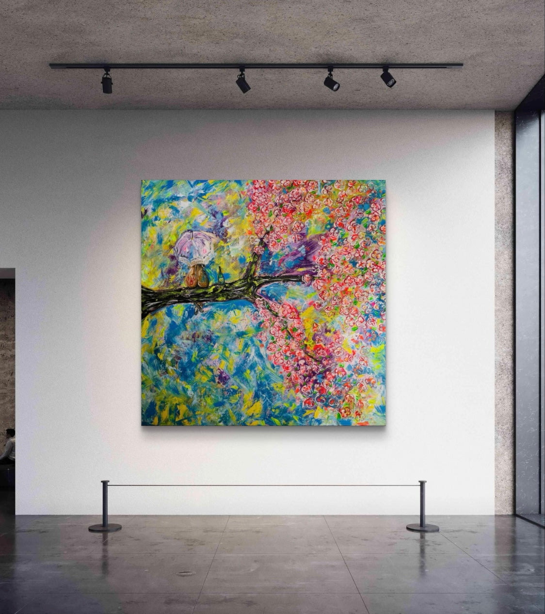 Symphony of Sakura - Cherry Blossom Original Oil Painting | 90cm x 90cm | Japanese Art