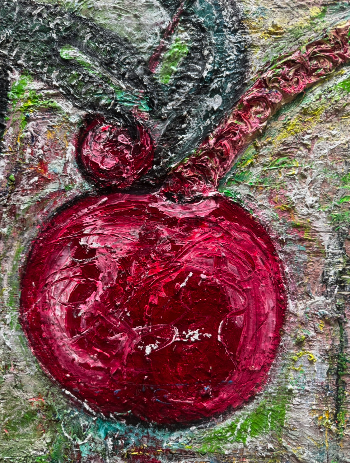 THE DINOSAUR WITHIN - Large Abstract Textured Painting 120cm x 90cm