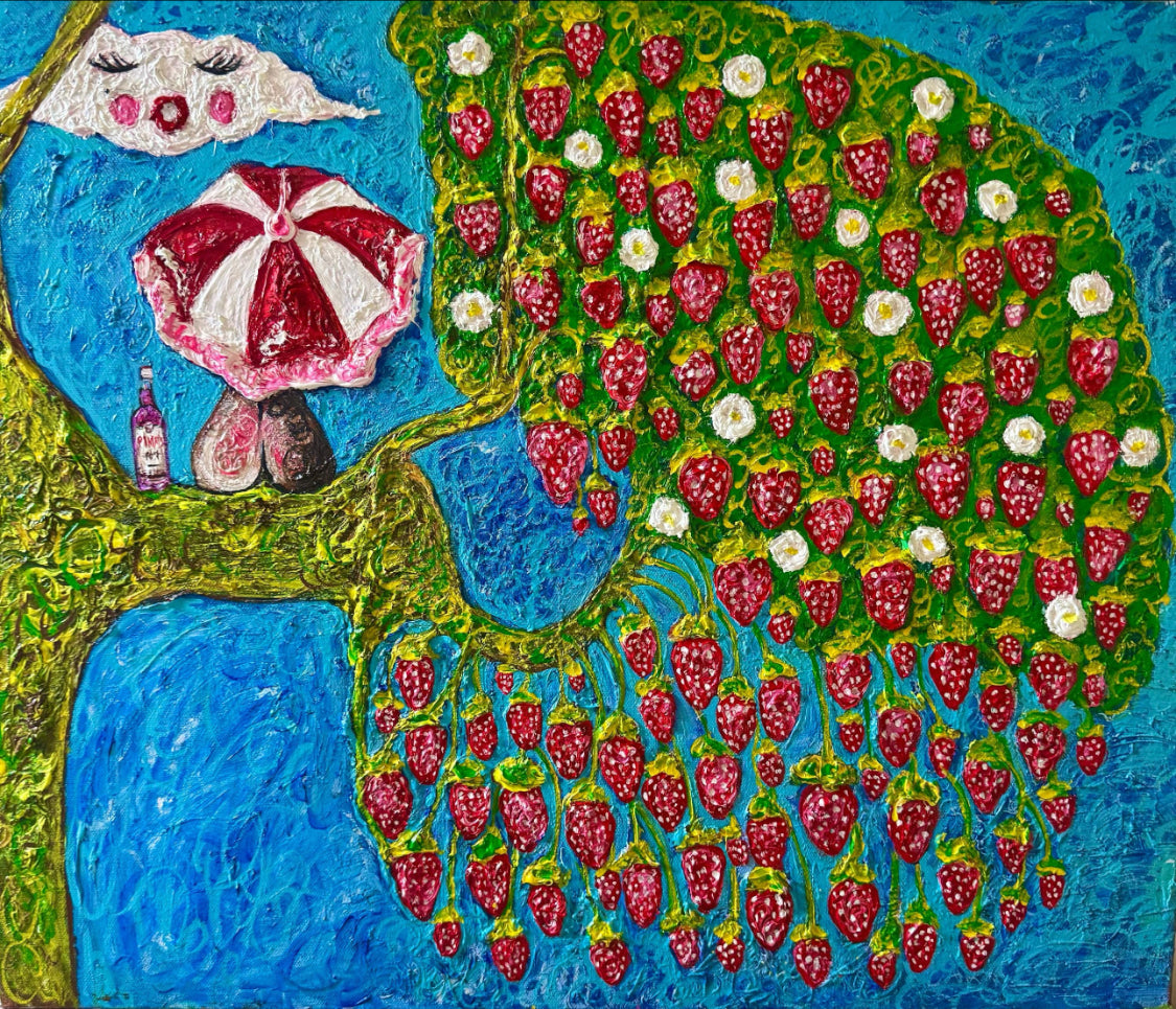 Strawberry Tree - Original Contemporary Painting by Limaxart