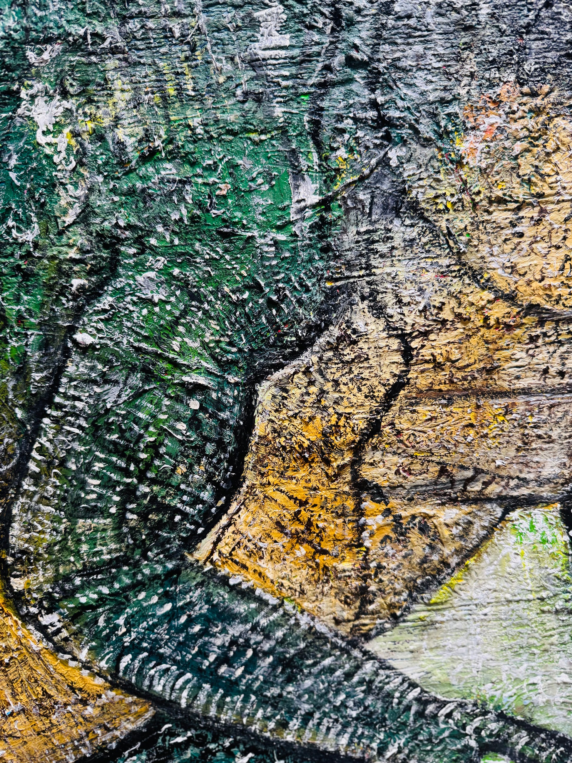 THE DINOSAUR WITHIN - Large Abstract Textured Painting 120cm x 90cm