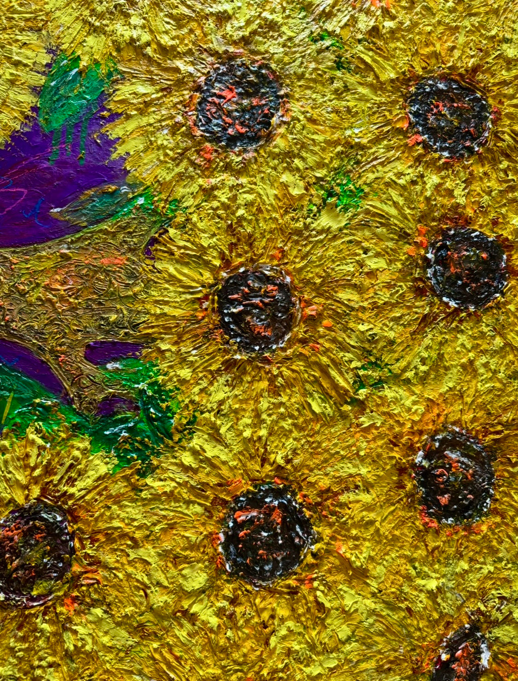 Sunflowers - Textured Oil Painting | Original Art