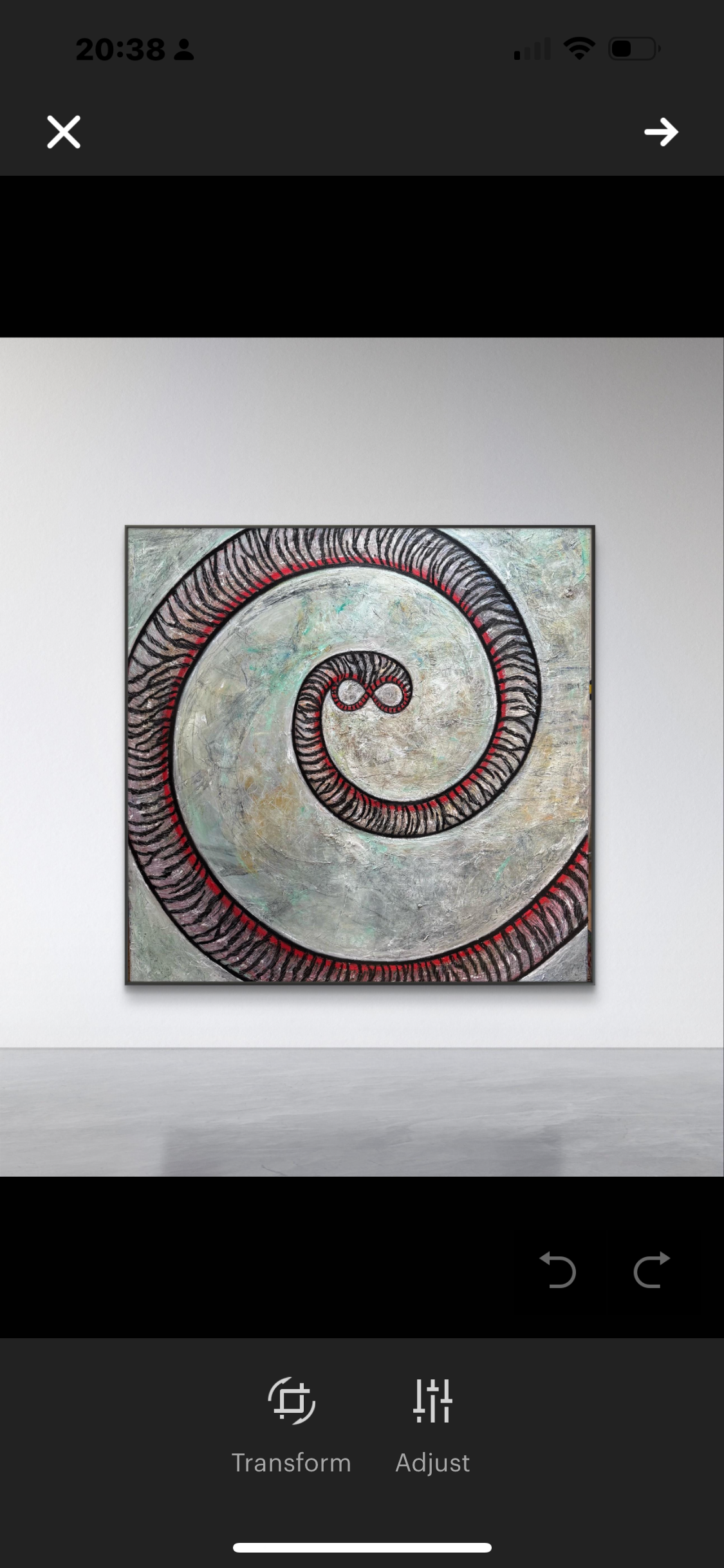 Infinity - Red String of Fate Abstract Oil Painting 90cm x 90cm | Luxury Contemporary Art by Limaxart