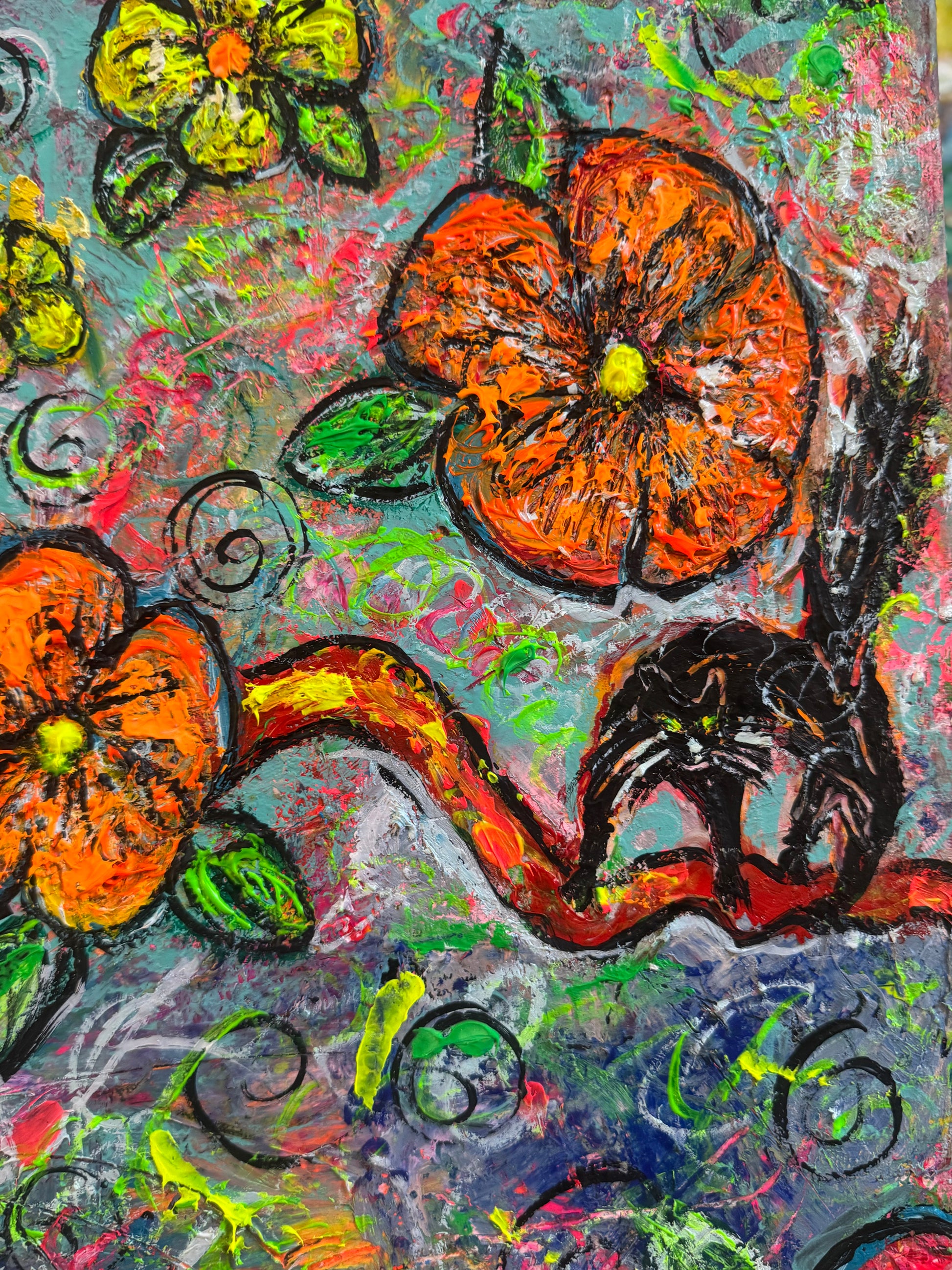 Black Cat - Original Oil Painting 90cm x 120cm