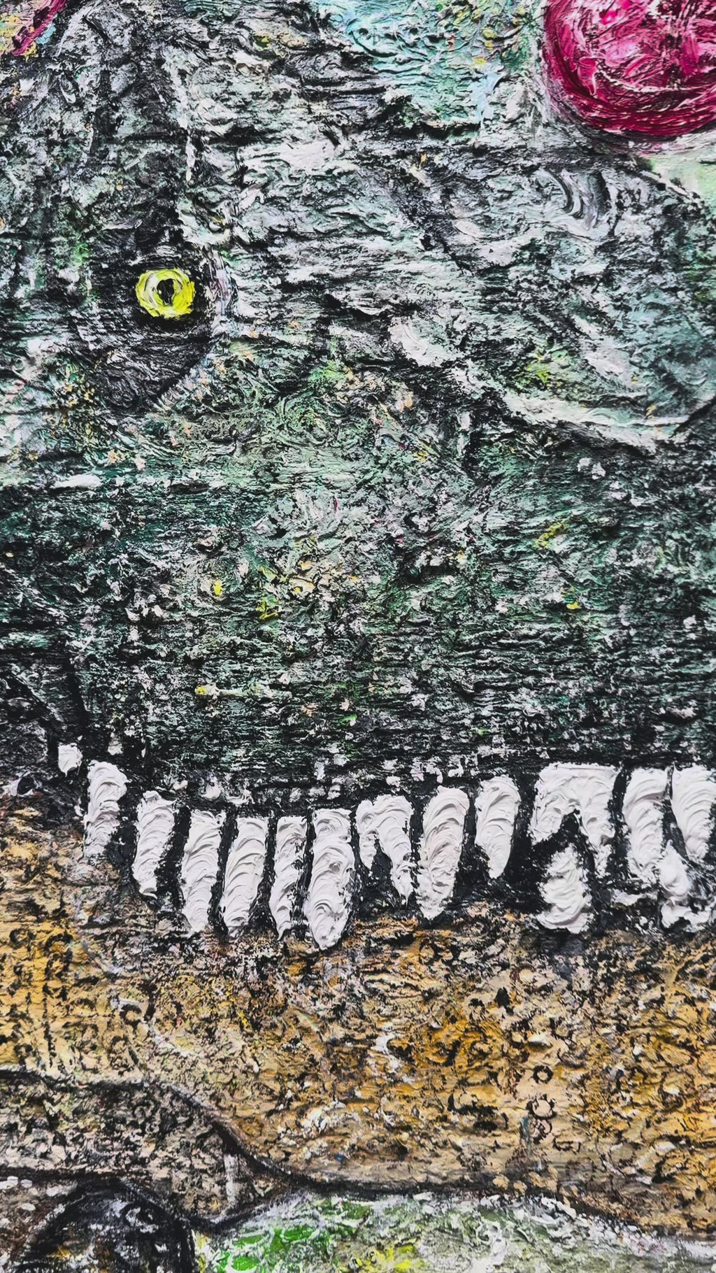 THE DINOSAUR WITHIN - Large Abstract Textured Painting 120cm x 90cm