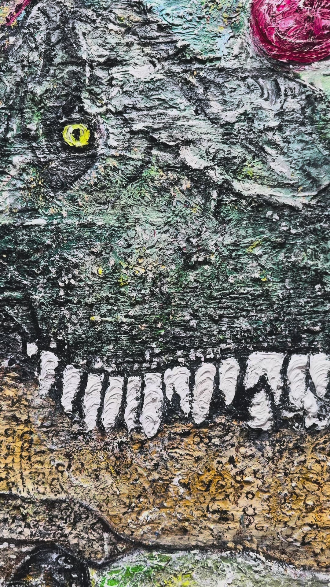 THE DINOSAUR WITHIN - Large Abstract Textured Painting 120cm x 90cm
